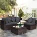 Gymax 4PCS Rattan Patio Conversation Furniture Set Yard Outdoor w/ - See Details