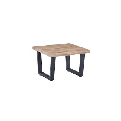 Möbilia Couchtisch 60x60x40 cm | Kufen-Gestell | MDF mit Dekor Wildeiche | B 60 x T 60 x H 40 cm | natur