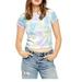 Free People Tops | Free People Women's Tee Short Cap Sleeve Cropped T-Shirt Top Tie-Dye L, $58 Nwt | Color: Blue/Green | Size: L