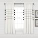 Farmhouse Boho Stripe Woven Tassel Yarn Dyed Cotton Window Curtain Panels Ivory/Black 42X63 Set - Lush Décor 21T010815