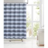 Laura Ashley Striped Single Shower Curtain Cotton Blend in Gray | 72 H x 72 W in | Wayfair LAC014760