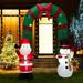 The Twillery Co.® 8FT Christmas Inflatable Santa Snowman Gate Arch Polyester in Green/Red/White | 96.06 H x 71.65 W x 29.13 D in | Wayfair