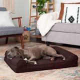 FurHaven Quilted Full Support Solid Orthopedic Sofa Dog Bed Polyester/Memory Foam in White/Brown | 6.5 H x 36 W x 27 D in | Wayfair 55401011