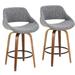 George Oliver Lakyia 26" Swivel Bar Stool Wood/Upholstered in Gray/Black | 38 H x 21.25 W x 19 D in | Wayfair 7E2B389230814E489282C654404F502B