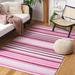 Pink/White 60 x 0.2 in Indoor Area Rug - Foundry Select Montauk 451 Area Rug In Pink/Ivory Cotton | 60 W x 0.2 D in | Wayfair