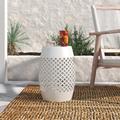 Mistana™ Evatt Steel Outdoor Side Table Metal in White | 18 H x 12.5 W x 12.5 D in | Wayfair B60F13AA4DFA4305B033991C2E89CC53