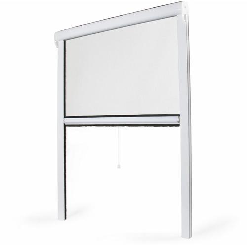 Insektenschutzrollo für Fenster b 800 mm x h 1300 mm - pvc - Weiß - Weiß