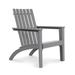 Costway Outdoor Durable Patio Acacia Wood Adirondack Lounge Armchair-Gray