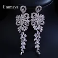 Emmaya-Boucles d'oreilles pendantes en or blanc pour femme bijoux de mariage cadeau tradition