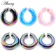 Alisouy – boucle d'oreille ronde en forme de C en verre bleu rose 2 pièces bouchons extensibles