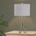 27-inch Modern Metal Table Lamp in Antique Silver