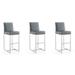 Manhattan Comfort Element 42.13 in. Chrome Stainless Steel Bar Stool (Set of 3)