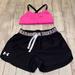 Under Armour Matching Sets | Euc Youth Small Under Armour 2pc Set | Color: Black/Pink | Size: Sg