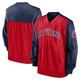 Men's Nike Red/Navy Cleveland Indians Cooperstown Collection V-Neck Pullover Windbreaker