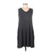 AB Studio Casual Dress - Shift V Neck Sleeveless: Gray Dresses - Women's Size Medium