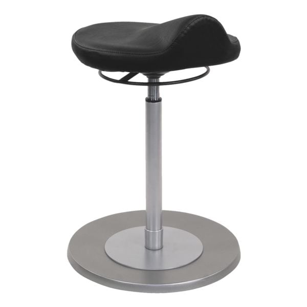 mayer Sitzmöbel Pendelhocker Stehhilfe myERGOSIT Sattelsitz Boden edelstahlfarbig Kunstleder schwarz Image