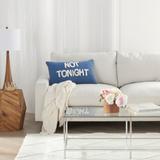 Mina Victory Life Styles Textured Words Reversible Tonight or Not Tonight Throw Pillow 14" x 24"