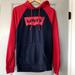 Levi's Shirts | Levi's Levis Pullover Logo Hoodie Red Blue Navy Men's Small Lightweight | Color: Blue/Red | Size: Small