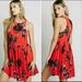 Free People Dresses | Free People Flutterby Dress In Cherry Floral Combo, Size 4 | Color: Black/Red | Size: 4