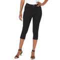 Plus Size Women's Invisible Stretch® Contour Capri Jean by Denim 24/7 in Black Denim (Size 18 T)