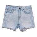 American Eagle Outfitters Shorts | American Eagle Outfitters Aeo Distressed Hi-Rise Light Wash Shortie Shorts 8 | Color: Blue/Tan | Size: 8