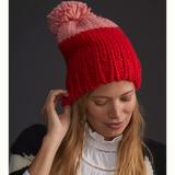 Anthropologie Accessories | Anthropologie Colorblocked Pommed Beanie | Color: Pink/Red | Size: Os