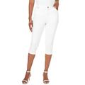 Plus Size Women's Invisible Stretch® Contour Capri Jean by Denim 24/7 in White Denim (Size 14 T)