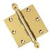 Embassy Hardware 3.5" H x 3.5" W Solid Brass Ball Bearing Single Butt Door Hinge in Yellow | 3.5 H x 3.5 W x 0.13 D in | Wayfair 3535BBUS3A-1