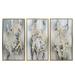 Everly Quinn 22"Lx1.5"Wx42"H, Set of Three, Abstract Canvas on Gold Frame, Contemporary Wall Decor Set, Pine Construction, Multi-Finish | Wayfair