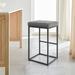 Williston Forge Jordani Counter & Bar Stool Upholstered/Leather/Metal/Faux leather in Gray/Black | 30 H x 18.8 W x 15.7 D in | Wayfair