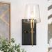 Everly Quinn Mckevitt 1-Light Dimmable Black Wall Sconce Glass/Metal | 12.2 H x 4.9 W x 6.7 D in | Wayfair A51627E8894546D1ADF567F93D20691C