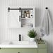 Gracie Oaks Wall Mount Bathroom Cabinet w/ 2 Adjustable Shelves, Medicine Cabinet w/ Sliding Barn Door in White | 19.7 H x 27 W x 7.8 D in | Wayfair