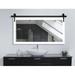 Steelside™ Singapore Schlosser Horizontal Barn Accent/Bathroom/Vanity Mirror in White | 30 H x 65 W x 0.75 D in | Wayfair
