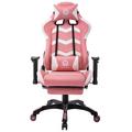 Inbox Zero Classic 360 Degree Height Adjustable Swivel Gaming Chair w/ Rolling Caster, Black+Orange, Set Of 1 Faux in Pink/White | Wayfair