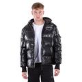 ALPHA INDUSTRIES Herren Hooded Puffer FD Rev Bomberjacke, Black/Black, Standard