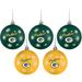 Green Bay Packers Shatterproof Ball Ornament Set, 5-Pack