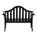 Achla Designs 4.4FT Black Wooden Indoor/Outdoor Camelback Bench, Home Patio Garden Deck Seating