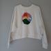 Levi's Tops | Levi's Extra Large White Drop Shoulder Graphic Terry Long Sleeve Sweatshirt | Color: Pink/White | Size: Xl