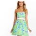 Lilly Pulitzer Dresses | Lilly Pulitzer Strapless Cocktail Dress. Size 6. | Color: White/Green | Size: 6