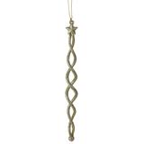 8.7" Gold and Silver Spiral Icicle With a Star Christmas Ornament