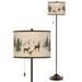 Deer Lodge Giclee Glow Bronze Club Floor Lamp