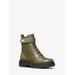 Michael Kors Stark Logo and Leather Combat Boot Green 7.5