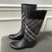 Burberry Shoes | Burberry Womens Rain Boots Size 6 With Classic Burberry Plaid Detail | Color: Black | Size: 6