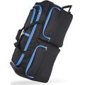 DK Luggage XL 34" Extra Large Wheeled Holdall Suitcase Sports or Travel Bag Trolley Luggage Black with Blue Trimming