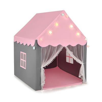 Costway Kids Playhouse Tent with Star Lights and M...