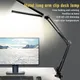 Lampe de bureau à pince à bras long LED lampe de table pliable à double tête lampe d'étude de