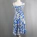 Kate Spade Dresses | Kate Spade Blue White Leaves Smocked Summer Dress | Color: Blue/White | Size: 4