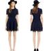 Madewell Dresses | Madewell Klack Navy Blue Lace Fit & Flare Midi Dress | Color: Blue | Size: 4
