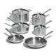 Made In Cookware - 10 Piece Stainless Steel Pot and Pan Set - 5 Ply Clad - Includes Stainless Steel Frying Pans, Saucepans, Saucier and Stock Pot W/Lid - Professional Cookware - Made in Italy