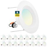 Sunperian 6" Selectable CCT Remodel IC LED Retrofit Recessed Lighting Kit in White | 3.11 H x 5.1 W in | Wayfair SP34205-16PC